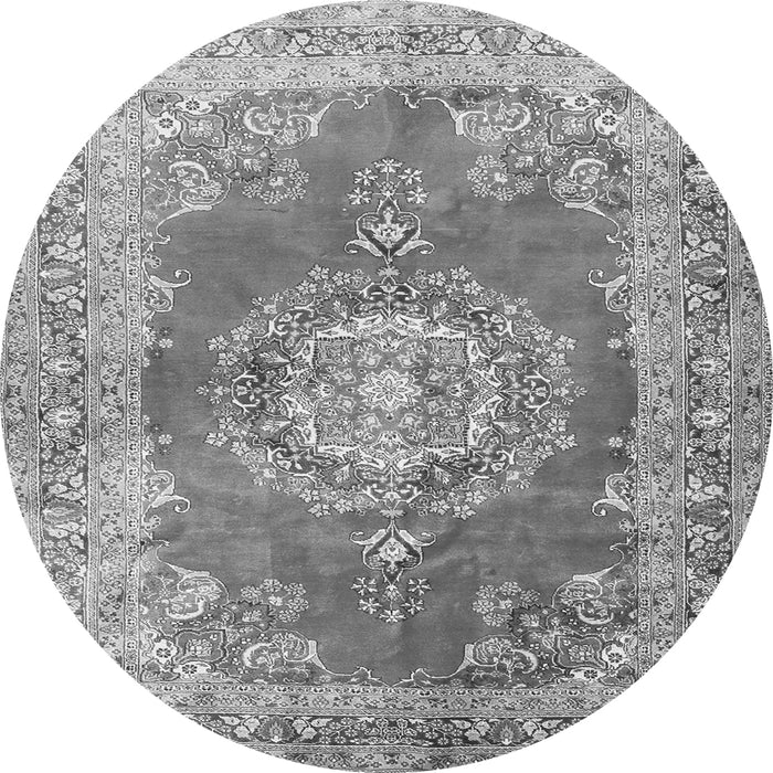 Square Medallion Gray Traditional Rug, tr2887gry