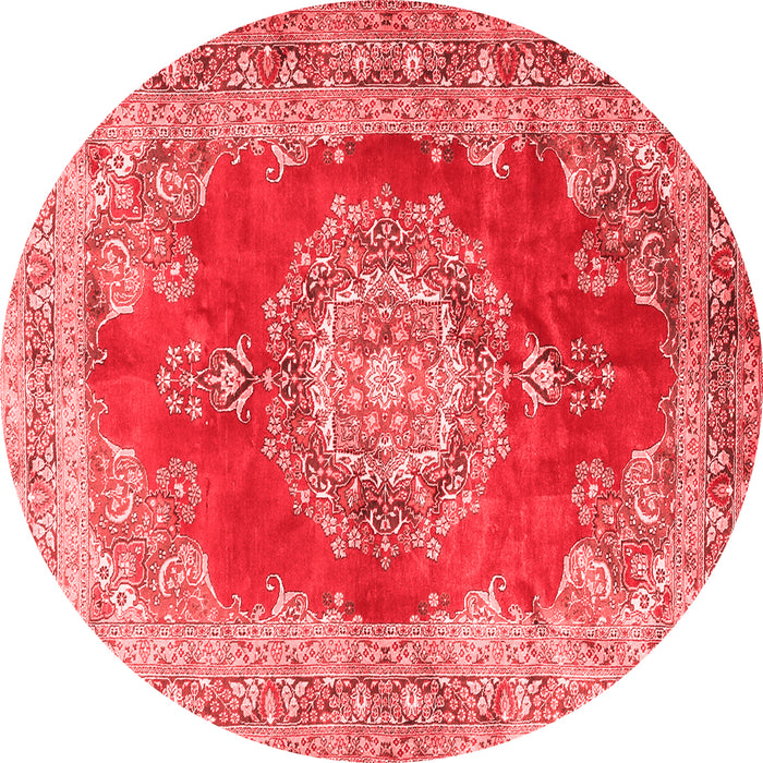 Machine Washable Medallion Red Traditional Rug, wshtr2887red
