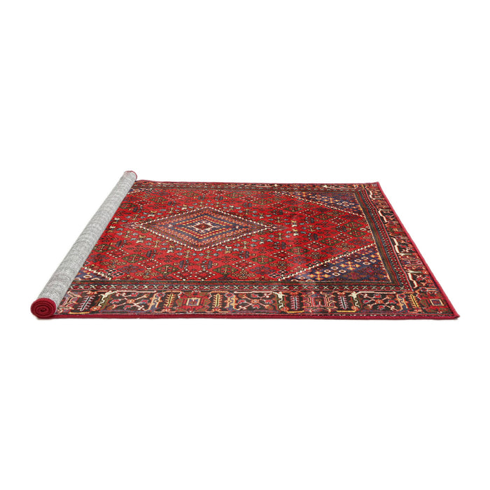 Sideview of Machine Washable Traditional Red Rug, wshtr2888