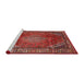 Sideview of Machine Washable Traditional Red Rug, wshtr2888