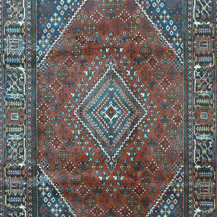 Machine Washable Persian Light Blue Traditional Rug, wshtr2888lblu