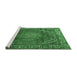 Sideview of Machine Washable Persian Emerald Green Traditional Area Rugs, wshtr2888emgrn