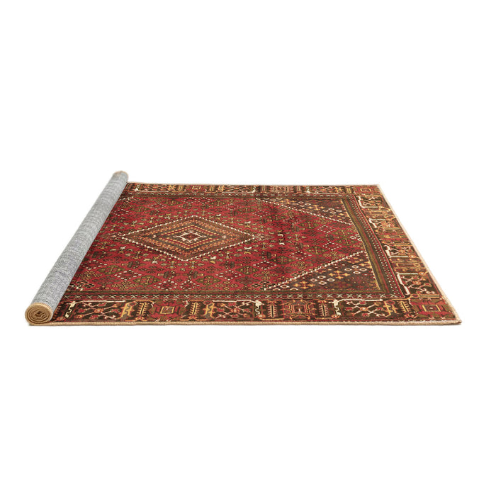 Sideview of Machine Washable Persian Brown Traditional Rug, wshtr2888brn