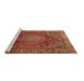 Sideview of Machine Washable Persian Brown Traditional Rug, wshtr2888brn