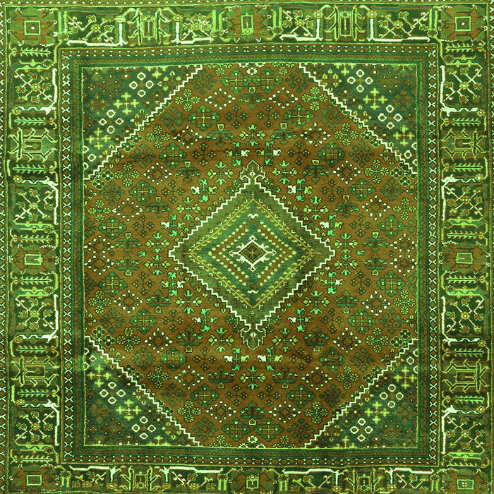 Serging Thickness of Persian Green Traditional Rug, tr2888grn