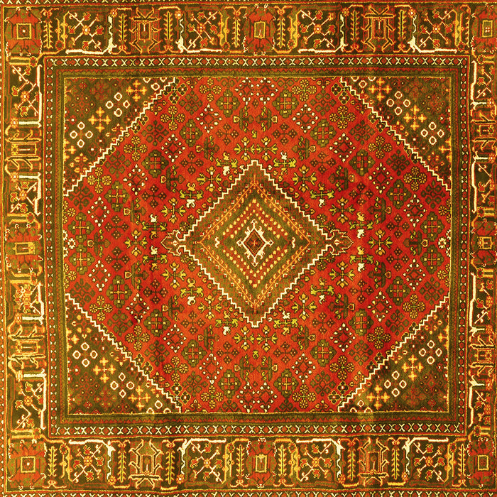 Square Persian Yellow Traditional Rug, tr2888yw
