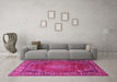 Machine Washable Persian Pink Traditional Rug in a Living Room, wshtr2888pnk