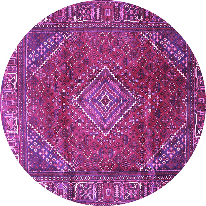 Round Machine Washable Persian Purple Traditional Area Rugs, wshtr2888pur