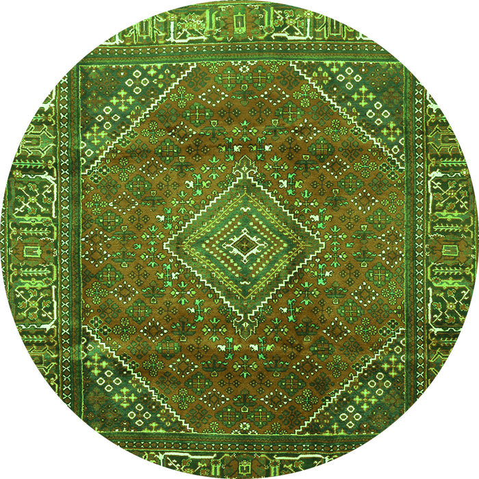 Square Persian Green Traditional Rug, tr2888grn