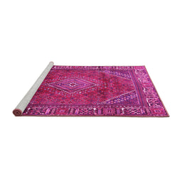 Sideview of Machine Washable Persian Pink Traditional Rug, wshtr2888pnk