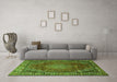 Machine Washable Persian Green Traditional Area Rugs in a Living Room,, wshtr2888grn