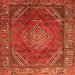 Round Machine Washable Persian Orange Traditional Area Rugs, wshtr2888org