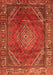 Serging Thickness of Machine Washable Persian Orange Traditional Area Rugs, wshtr2888org