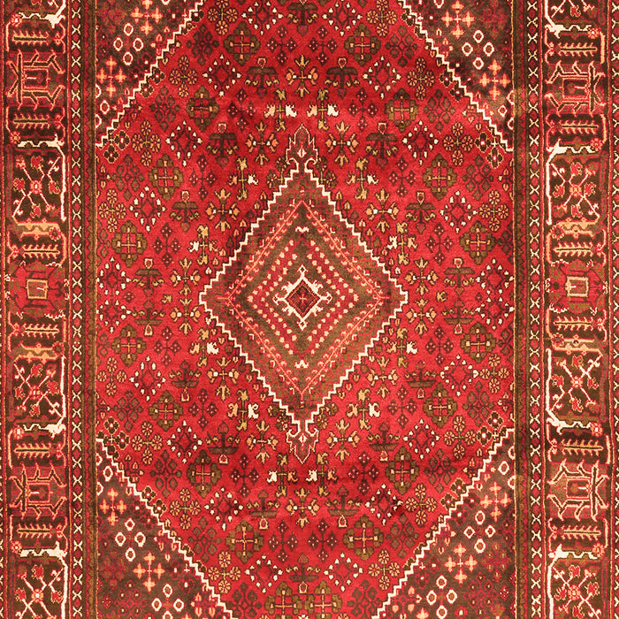 Serging Thickness of Machine Washable Persian Orange Traditional Area Rugs, wshtr2888org