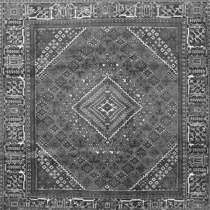 Round Machine Washable Persian Gray Traditional Rug, wshtr2888gry