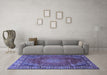 Machine Washable Persian Blue Traditional Rug in a Living Room, wshtr2888blu