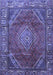 Machine Washable Persian Blue Traditional Rug, wshtr2888blu