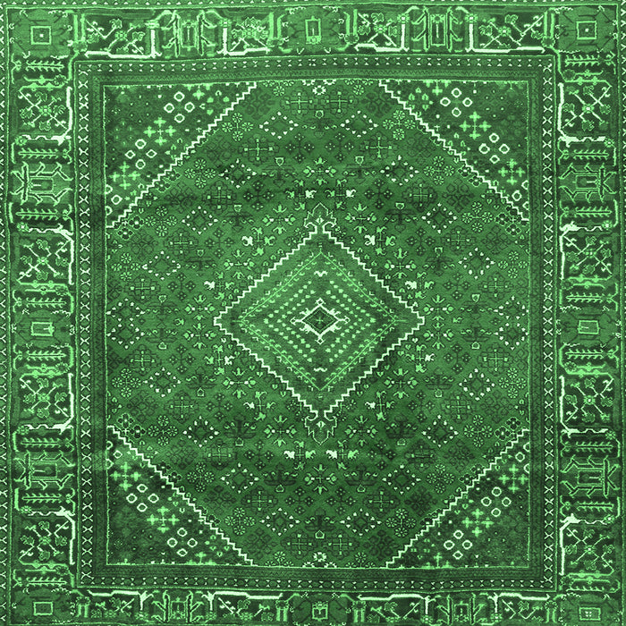 Square Persian Emerald Green Traditional Rug, tr2888emgrn