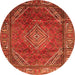 Square Persian Orange Traditional Rug, tr2888org