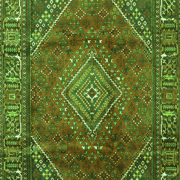 Serging Thickness of Machine Washable Persian Green Traditional Area Rugs, wshtr2888grn