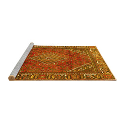 Sideview of Machine Washable Persian Yellow Traditional Rug, wshtr2888yw