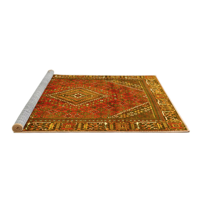 Sideview of Machine Washable Persian Yellow Traditional Rug, wshtr2888yw