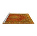 Sideview of Machine Washable Persian Yellow Traditional Rug, wshtr2888yw