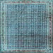 Square Persian Light Blue Traditional Rug, tr2889lblu