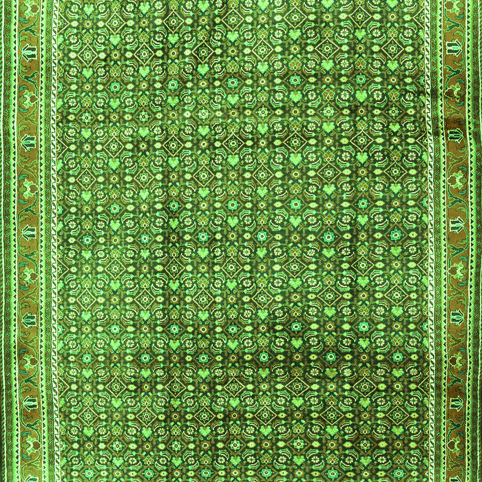 Serging Thickness of Machine Washable Persian Green Traditional Area Rugs, wshtr2889grn