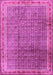 Machine Washable Persian Pink Traditional Rug, wshtr2889pnk