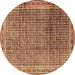 Round Persian Brown Traditional Rug, tr2889brn