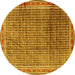 Round Machine Washable Persian Yellow Traditional Rug, wshtr2889yw