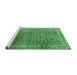 Sideview of Machine Washable Persian Emerald Green Traditional Area Rugs, wshtr2889emgrn