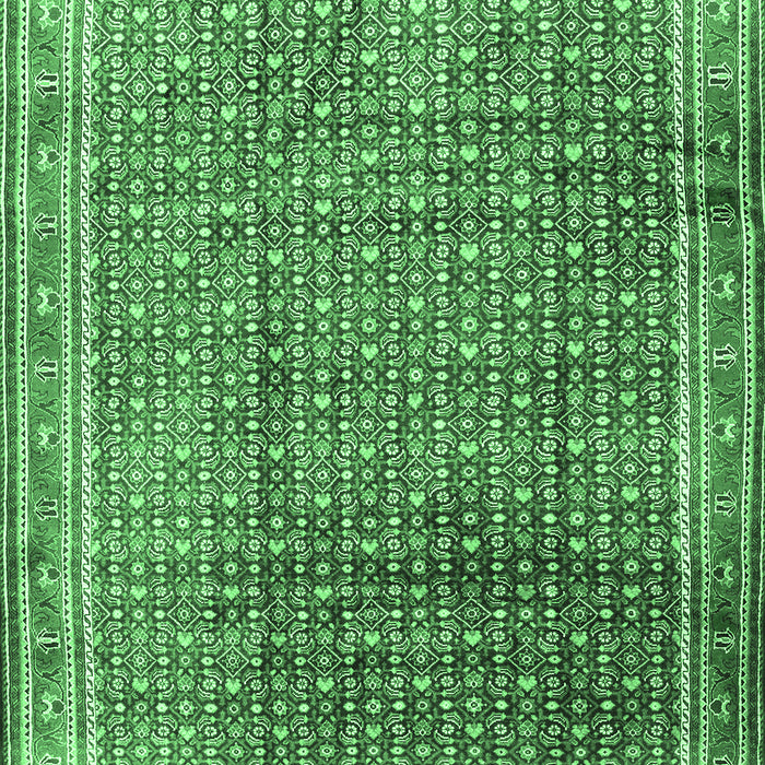 Machine Washable Persian Emerald Green Traditional Area Rugs, wshtr2889emgrn