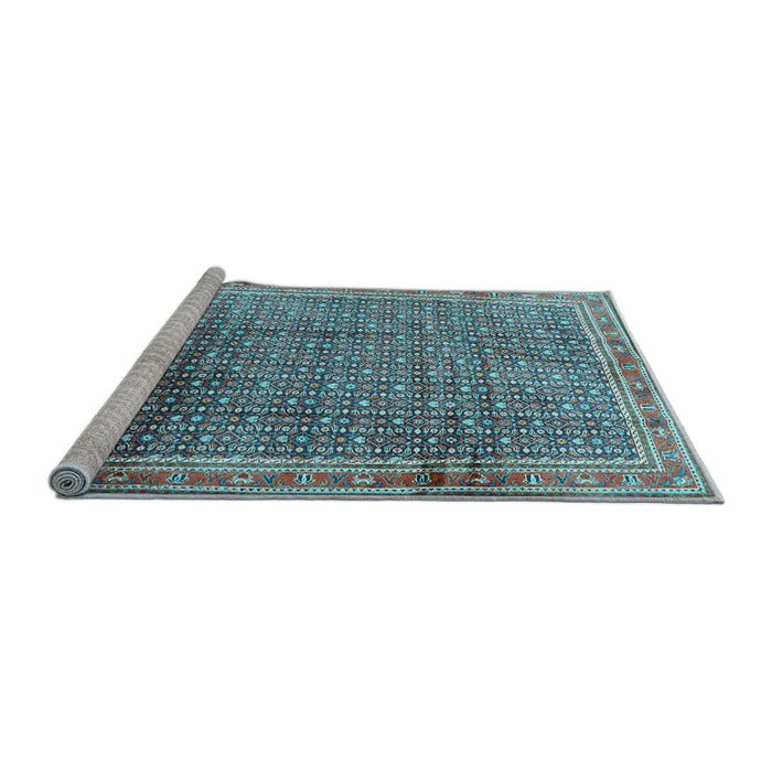 Sideview of Machine Washable Persian Light Blue Traditional Rug, wshtr2889lblu