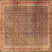 Square Machine Washable Persian Brown Traditional Rug, wshtr2889brn