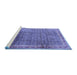 Sideview of Machine Washable Persian Blue Traditional Rug, wshtr2889blu