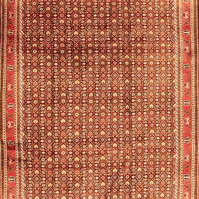 Serging Thickness of Machine Washable Persian Orange Traditional Area Rugs, wshtr2889org