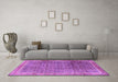 Machine Washable Persian Purple Traditional Area Rugs in a Living Room, wshtr2889pur