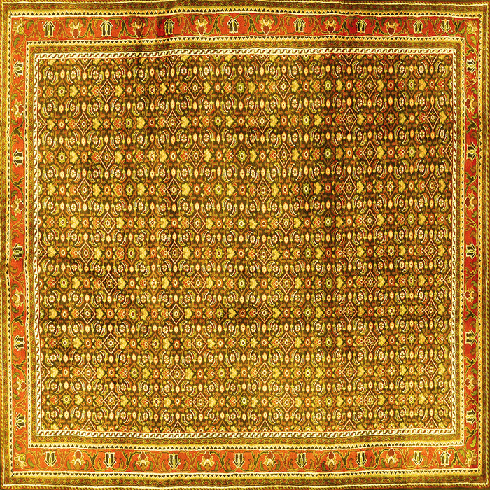 Square Persian Yellow Traditional Rug, tr2889yw