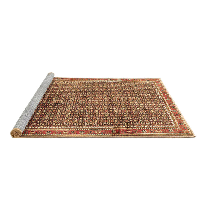 Sideview of Machine Washable Persian Brown Traditional Rug, wshtr2889brn