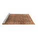 Sideview of Machine Washable Persian Brown Traditional Rug, wshtr2889brn