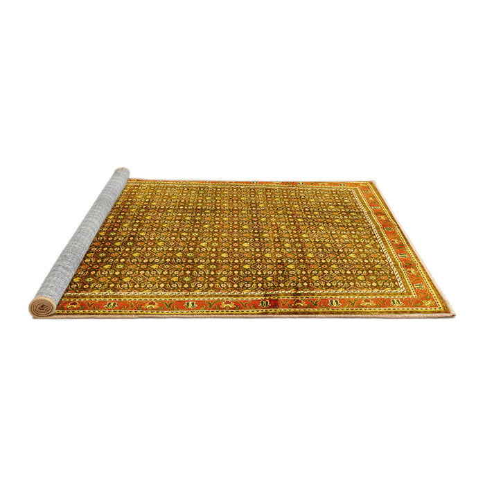 Sideview of Machine Washable Persian Yellow Traditional Rug, wshtr2889yw