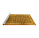 Sideview of Machine Washable Persian Yellow Traditional Rug, wshtr2889yw