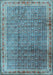 Machine Washable Persian Light Blue Traditional Rug, wshtr2889lblu