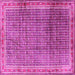 Square Machine Washable Persian Pink Traditional Rug, wshtr2889pnk