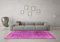 Machine Washable Persian Pink Traditional Rug, wshtr2889pnk