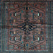 Square Machine Washable Persian Light Blue Traditional Rug, wshtr288lblu