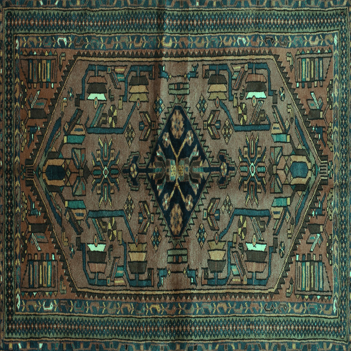 Square Machine Washable Persian Turquoise Traditional Area Rugs, wshtr288turq