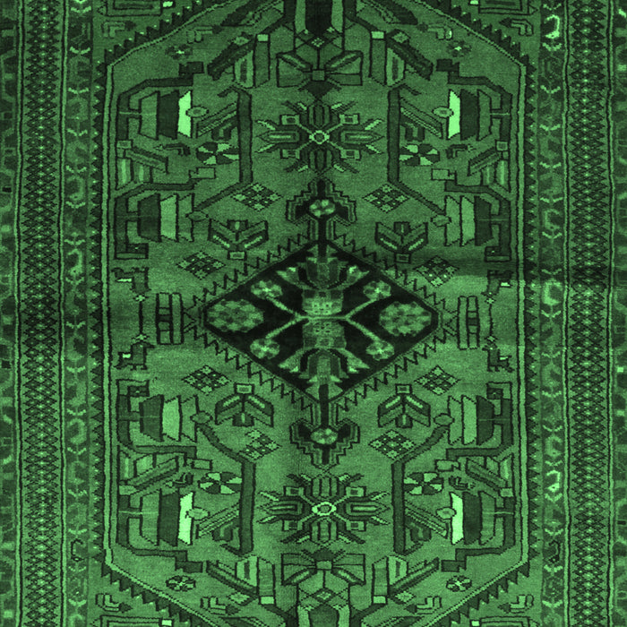 Machine Washable Persian Emerald Green Traditional Area Rugs, wshtr288emgrn